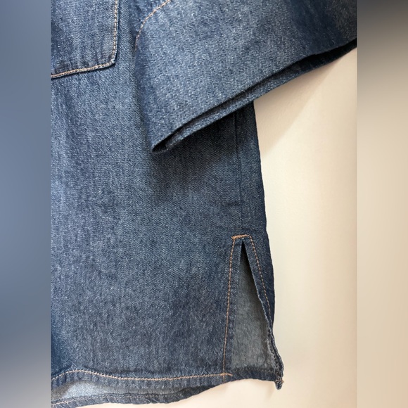 Korean Denim Short Sleeve Shirt - Picture 4 of 7